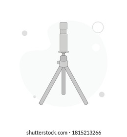 camera tripod vector flat illustration on white background