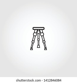 camera tripod vector icon on white background