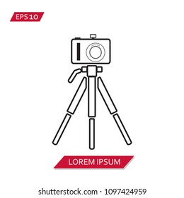 camera tripod vector icon symbol