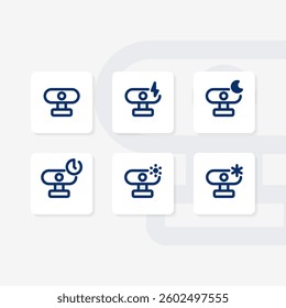 Camera UI isolated icons set
