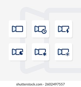 Camera UI isolated icons set