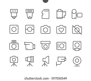 Camera UI Pixel Perfect Well-crafted Vector Thin Line Icons 48x48 Ready for 24x24 Grid for Web Graphics and Apps with Editable Stroke. Simple Minimal Pictogram Part 1-1