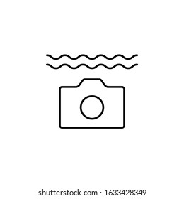 camera, underwater, diving line icon on white background