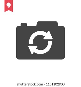 Camera upgrade vector icon