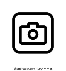 Camera (User Interface) icon outline vector. isolated on white background