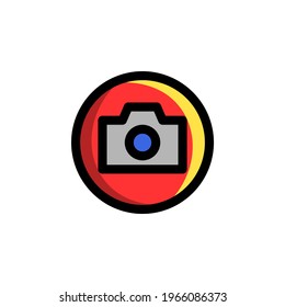 Camera User Interface Outline Icon Logo Vector Illustration
