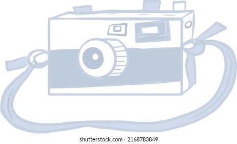 camera vacation photo gray vacation photography moments hand drawn sketch doodle isolated element on white background