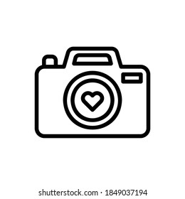 Camera (Valentine) Icon outline vector. Isolated on white background