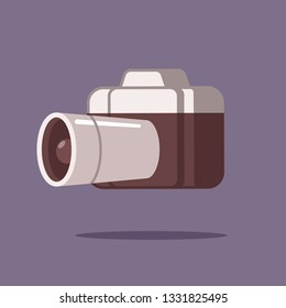 Camera vector cartoon flat icons isolated on background.