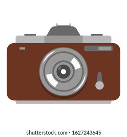 Camera vector cartoon illustration isolated on a white background.