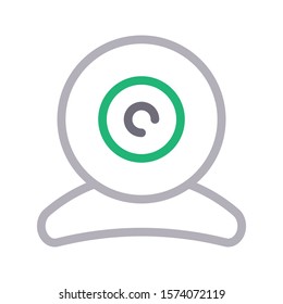 camera vector color line icon 
