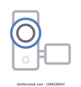 camera vector color line icon 