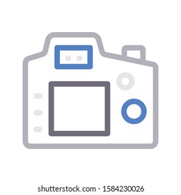 camera vector color line icon 