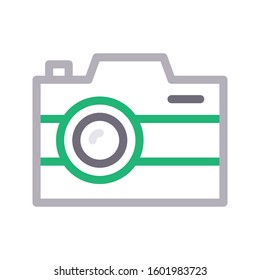 camera vector color line icon 