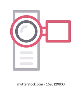 camera vector color line icon 
