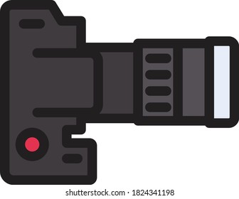 camera vector color line icon 