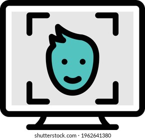 camera vector color line icon