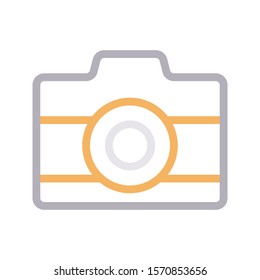 camera vector colour line icon 