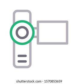 camera vector colour line icon 