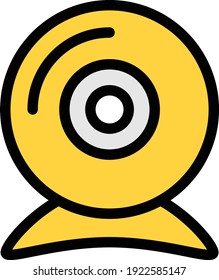 camera vector colour line icon