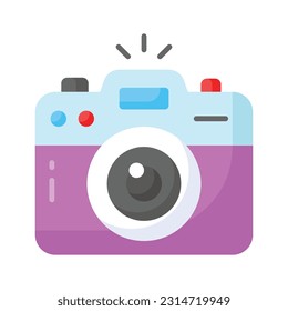 Diseño de vectores de cámara en estilo moderno y de moda, icono de dispositivo fotográfico