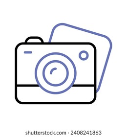 Diseño de vectores de cámara en estilo moderno y de moda, icono de dispositivo fotográfico