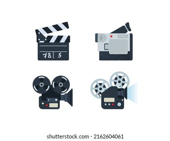 Camera Vector Emoji Set Illustrations. Camera Emoticons