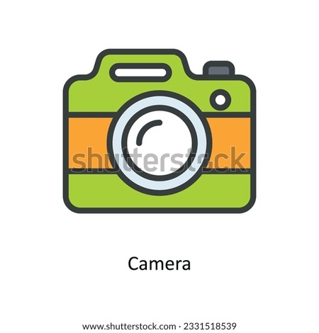 Camera Vector   Fill outline Icon Design illustration. Kitchen and home  Symbol on White background EPS 10 File