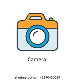 Camera  Vector   Fill outline Icons. Simple stock illustration stock