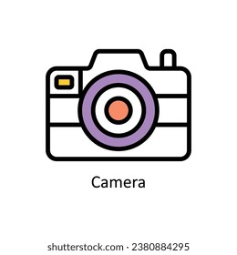 Camera  vector Filled outline Design illustration. Symbol on White background EPS 10 File 