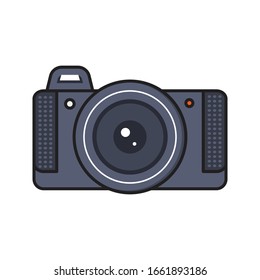 camera vector flat color icon 
