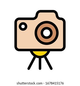 camera vector flat color icon 