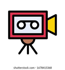 icono de color plano vectorial de cámara 