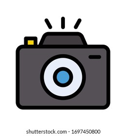 camera vector flat color icon 