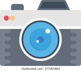 camera vector flat color icon 