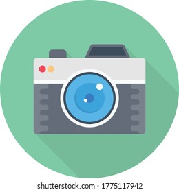 camera vector flat color icon 