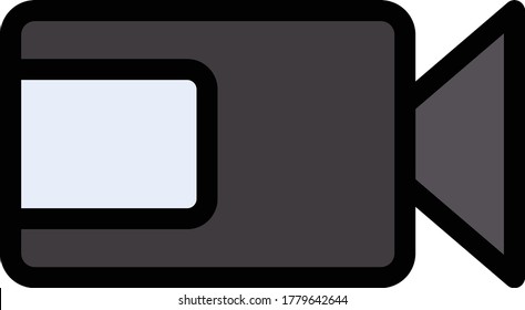 camera vector flat color icon 