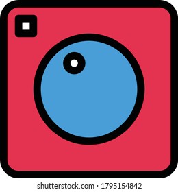 camera vector  flat color icon