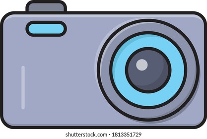 camera vector flat color icon 