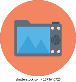 camera vector flat color icon