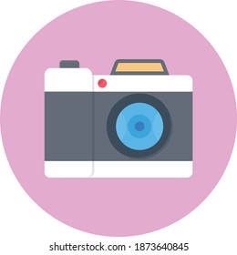 camera vector flat color icon