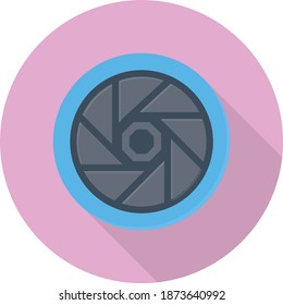 camera vector flat color icon