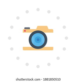 camera vector flat color icon