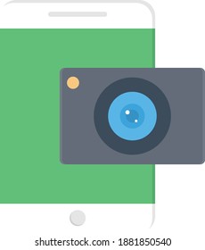 camera vector flat color icon