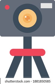 camera vector flat color icon