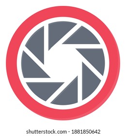 camera vector flat color icon