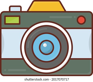 camera vector flat color icon