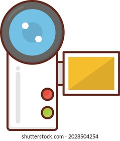 camera vector flat color icon
