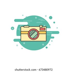 Camera vector flat icon. Summer illustration 