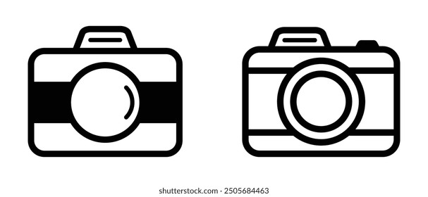 Camera vector flat icons collection